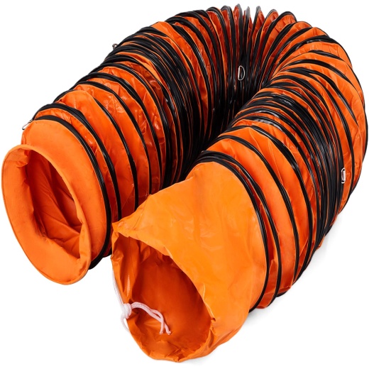 Vevor 25Ft Ducting Hose - PVC Flexible Duct Hosing with S Hook & Steel Support