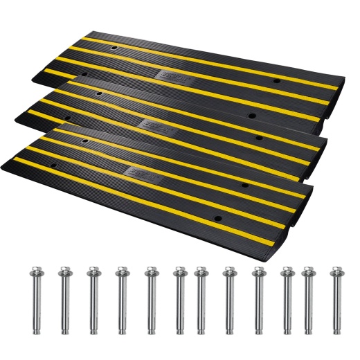 Vevor Curb Ramp, 3 Pack Rubber Driveway Ramps, Heavy Duty 33069 lbs Weight Capacity