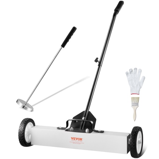 Vevor 24-Inch Magnetic Sweeper With Wheels Telescoping Magnetic Pickup Tool