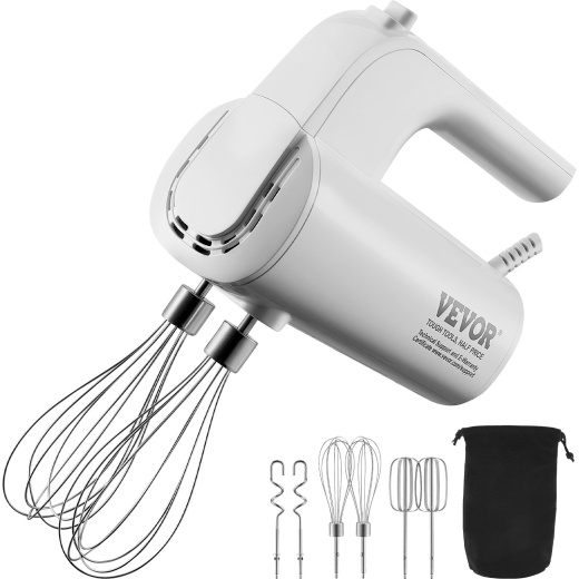 Vevor Digital Electric Hand Mixer, 5-Speed, 200W Portable Electric Handheld Mixer