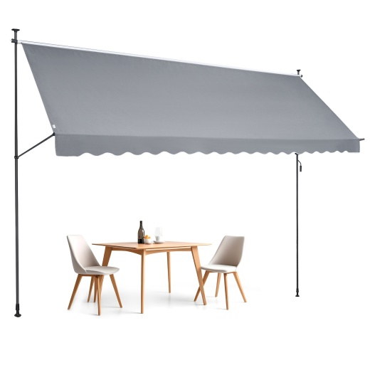 Vevor 178X47" Patio Awning Retractable Awning Sunshade Shelter With Crank Handle