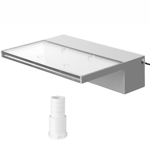Vevor Pool Fountain Spillway - LED Acrylic Waterfall for Garden Pond, Swimming Pool, Squares