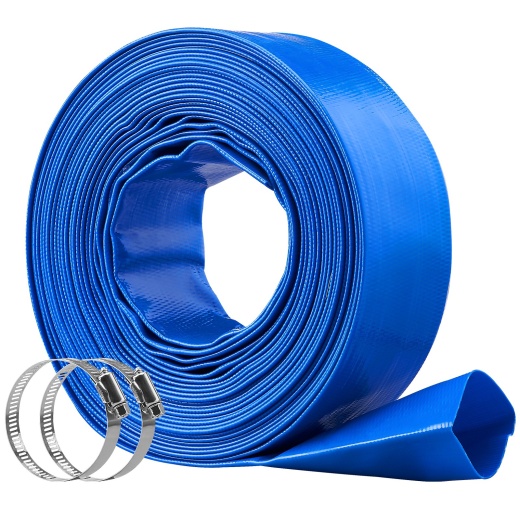 Vevor Backwash Hose - 2 in x 50 ft Heavy-Duty PVC Flat Pool Discharge Hose