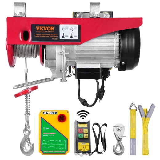 Vevor Electric Hoist - 1320 Lbs Lifting Capacity with Wireless Remote Control