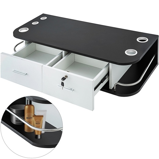 Vevor Black & White Salon Wall Mount Styling Station