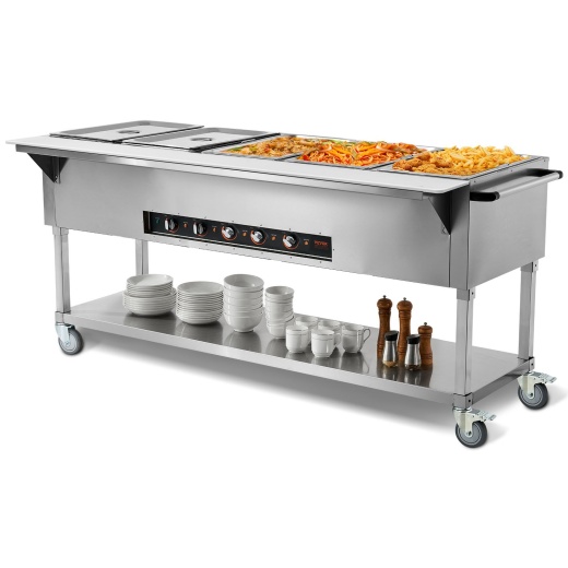 Vevor 5-Pan Commercial Food Warmer - 5 X 20.6Qt Electric Steam Table