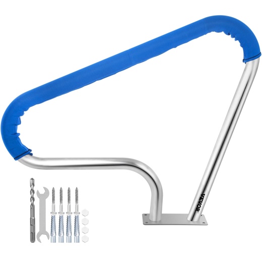 Vevor Pool Rail 39X32 - Stainless Steel Handrail with Blue Grip