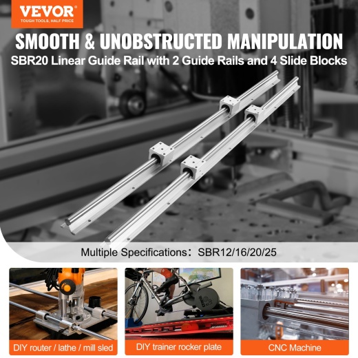 Linear Guide Rail Set: SBR20 1200mm CNC Router Machines DIY Kit