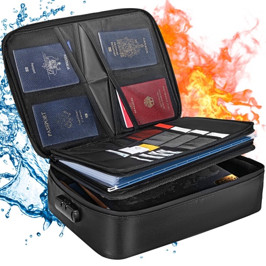 Vevor Fireproof Document Box, Fireproof Document Bag with Lock 2000℉