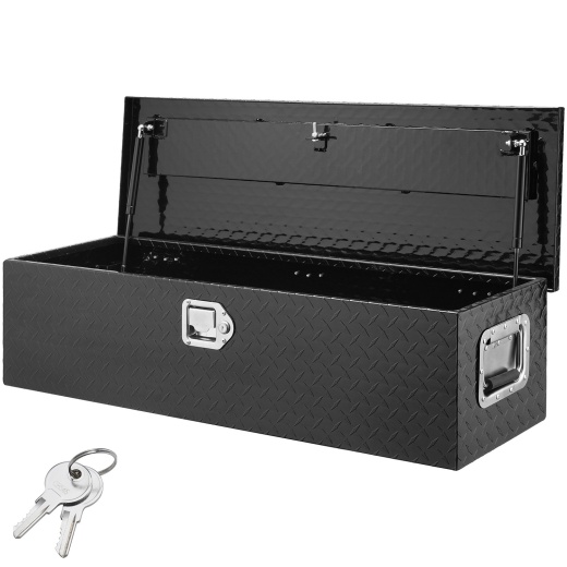 Vevor Heavy Duty Aluminum Truck Bed Tool Box - Diamond Plate Tool Box with Side Handle and Lock Keys