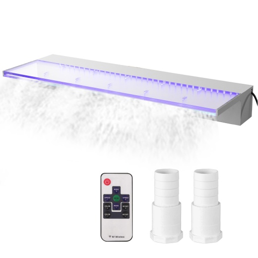 Vevor Fountain Spillway - Pool Waterfall with LED Lights and Sturdy Acrylic Design