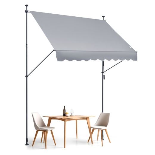 Vevor 98X47" Patio Awning Retractable Awning Sunshade Shelter With Crank Handle