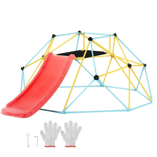 Vevor Climbing Dome - 8FT Geometric Dome Climber with Slide for Kids 3-9 Years Old