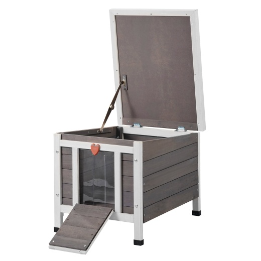Vevor Outdoor Cat House Wooden Feral Cat Shelter With Roof & Pvc Door Flaps