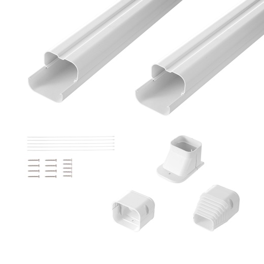 Vevor Mini Split Line Set Cover 3-Inch W 7.4Ft L, PVC Decorative Pipe Line Cover for Air Conditioner