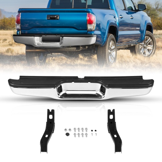 Vevor Rear Step Bumper Chrome Steel Bumper Assembly For 1995-2004 Toyota Tacoma