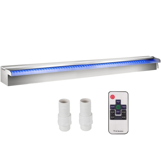 Vevor Pool Fountain Stainless Steel Waterfall with LED Light