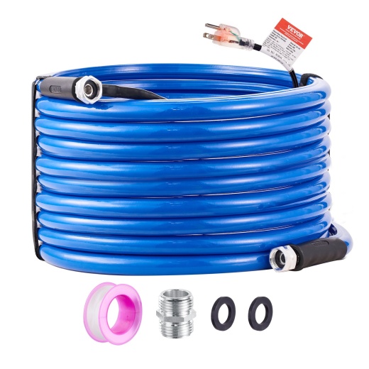 Vevor 75Ft Heated Water Hose for RV - Automatic Self-Regulating Hose for Safe Drinking Water