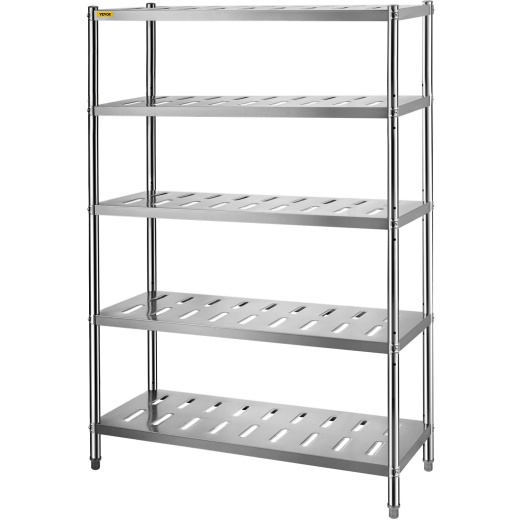VEVOR 5-Tier Storage Shelf - Stainless Steel Heavy Duty Shelving Unit