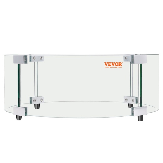 Vevor Fire Pit Wind Guard - 29 x 8 Inch Round Glass Flame Shield