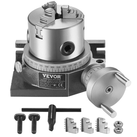 Vevor Rotary Table For Milling Machines, 4''/100 mm, Horizontal Vertical Model Precision Milling Rotary Table