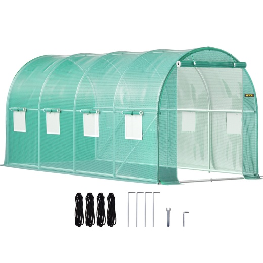 Vevor Walk-In Tunnel Greenhouse - 15 X 7 X 7 Ft Portable Plant Hot House