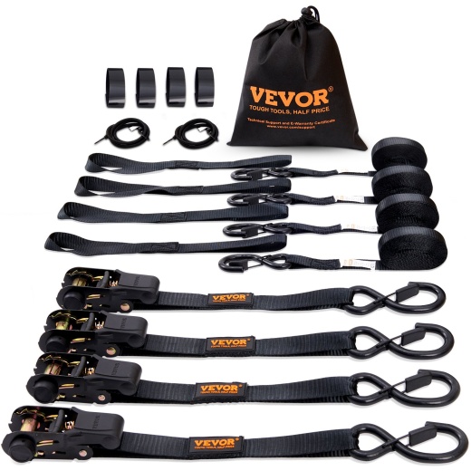 Vevor Ratchet Tie Down Straps (4Pk) - 2200 Lb Max Break Strength