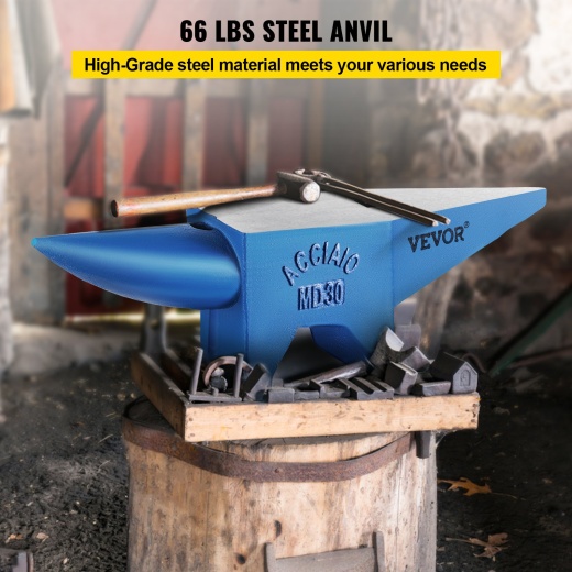 Vevor Pro Horn Anvil - 30Kg/66.1Lbs Durable Blacksmith Tool