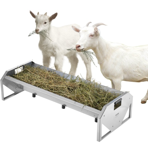 Vevor Livestock Feeding Trough 22 Gallon Capacity 45" Goat Feeder For 10 Sheep