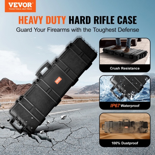 Vevor Tactical Range Case: Outdoor Tactical Hard Case with 3 Layers Fully-Protective Foams
