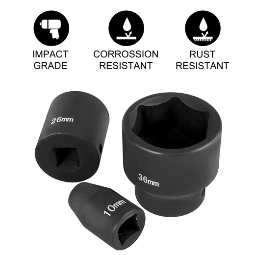 Vevor Impact Socket Set 1/2 Inches 26 Piece Impact Sockets