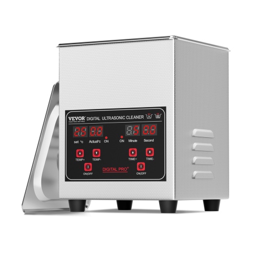 Vevor Professional Jewelry Cleaning Machine, 1.3L Jewelry Cleaner Ultrasonic Machine With Basket And Heater & Timer, Digital Ultrasonic Cleaner For Cleaning Denture Dental Oral Irrigator Parts Retainer Glasses