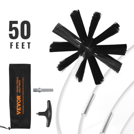 Vevor 50 Feet Dryer Vent Cleaner Kit - Lint Remover with Flexible Brush