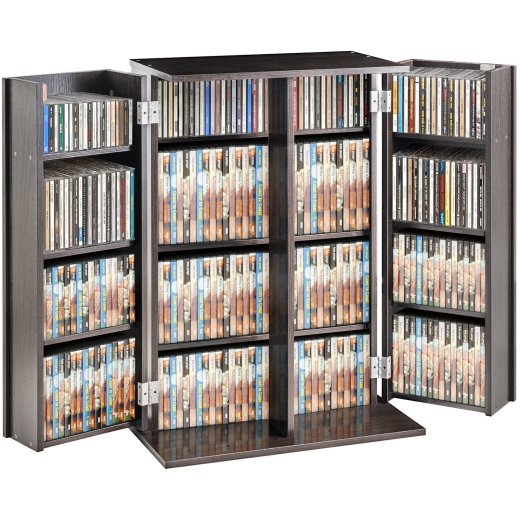 Vevor Media Storage Cabinet - 4-Layer DVD Shelf Holding 576 CDs