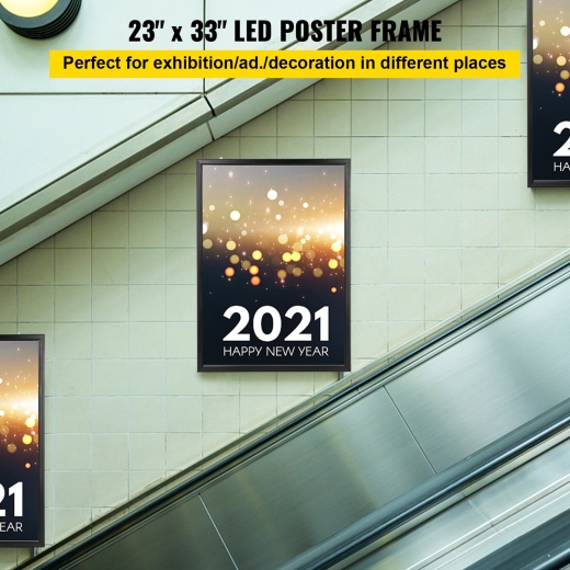 Vevor 33x24inch LED Movie Poster Frame Slim Snap Aluminum Led Light Box