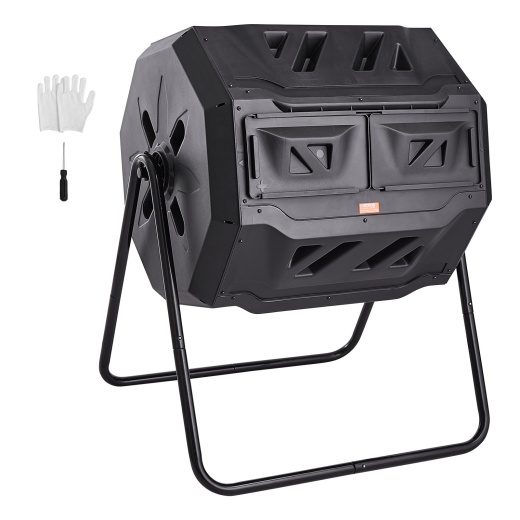 Vevor Compost Bin, 43-Gal Dual Chamber Composting Tumbler