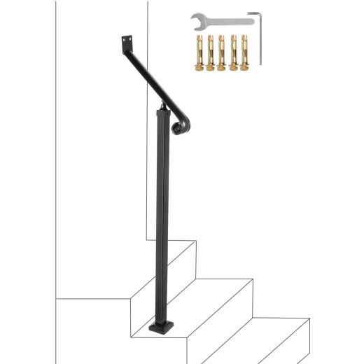 Vevor Handrails for Outdoor Steps - Wrought Iron Handrail