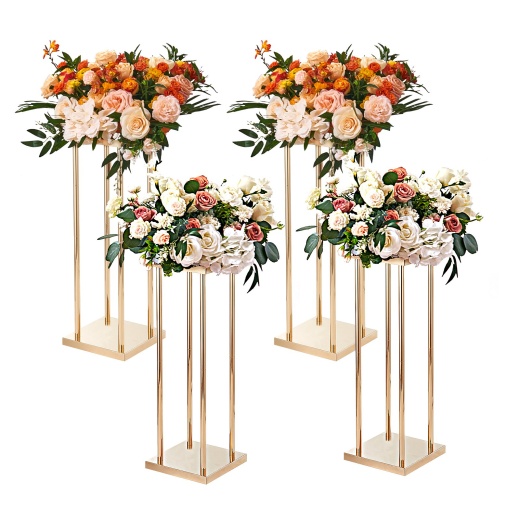 Vevor 4Pcs Gold Metal Column Wedding Flower Stand