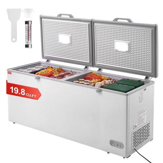 Vevor Chest Freezer, 19.8 Cu.Ft / 561 L Large Deep Freezer With Split Top Double Locking Lids