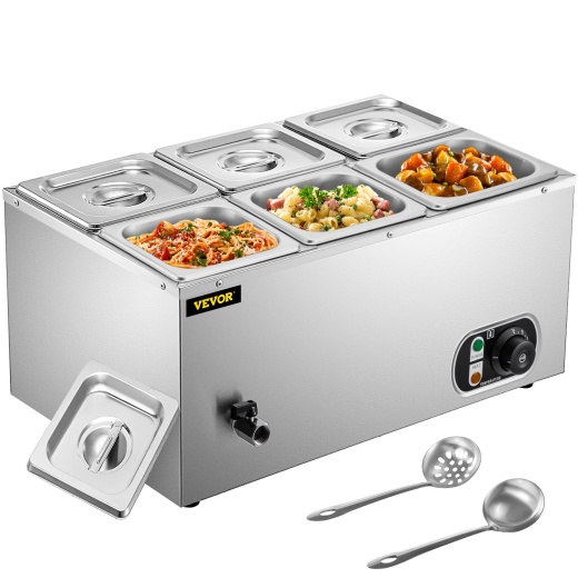 Vevor 110V Commercial Food Warmer 6X1/6Gn