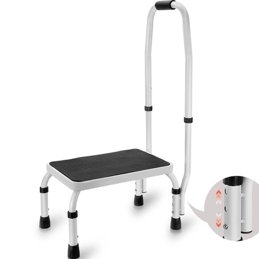 Vevor Step Stool - Adjustable Height Steel Step Ladder for Adults, Toddlers, Office, RVs, Pets