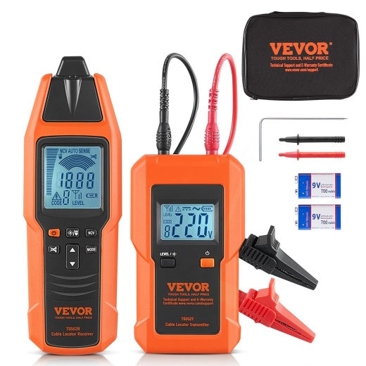 Vevor Underground Cable Locator - 3 Ft Max. Detection Depth, 12 to 600V Wire Tracer Break Detector