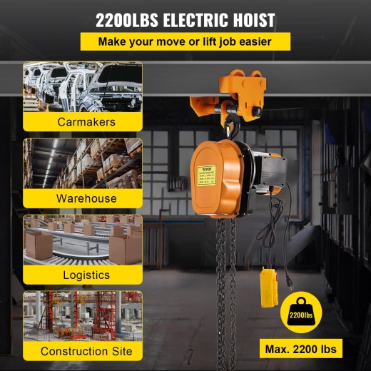 Vevor Lift Electric Hoist - 2200Lbs Remote Control Winch