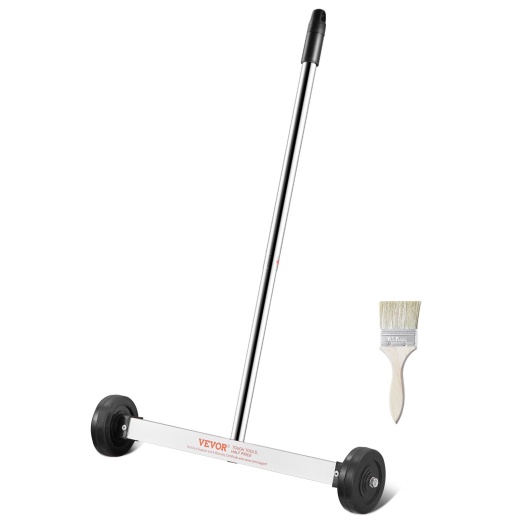 Vevor Magnetic Sweeper With Wheels - 15 Inch Mini, Adjustable Handle