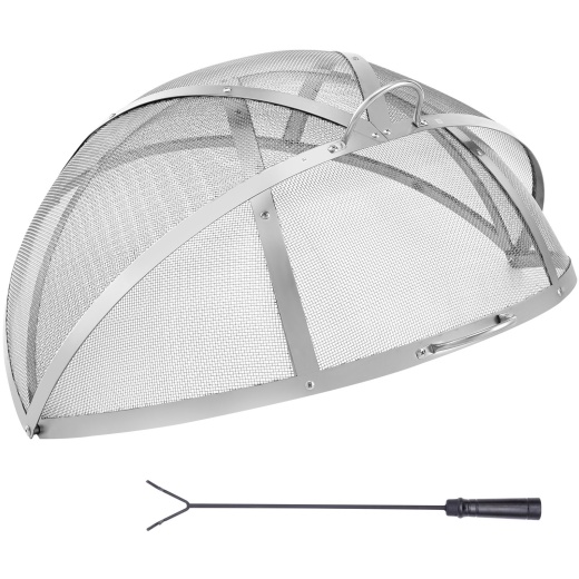 Vevor Firepit Spark Screen Lid, 40-inch Diameter, Outdoor Firepit Ring Cover Round Accessories