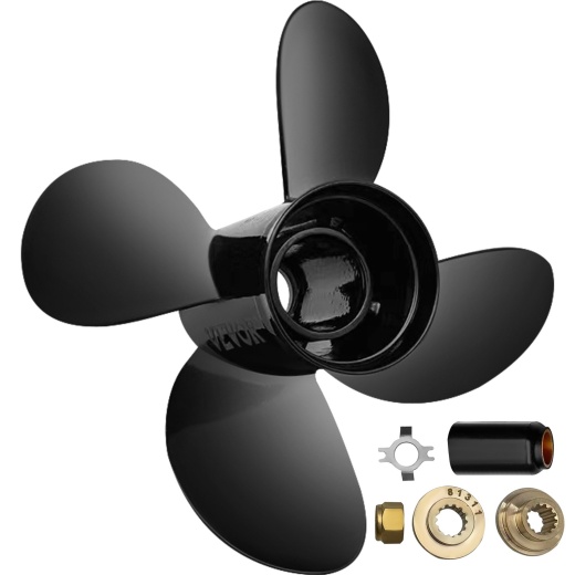Vevor Outboard Propeller - 4-Blade 10.3" X 13" Aluminum Boat Propeller for Mercury/Mariner 25HP