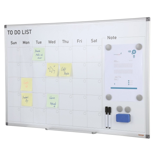 Vevor Calendar Whiteboard, 36 X 24 Inches Magnetic Dry Erase Calendar Board