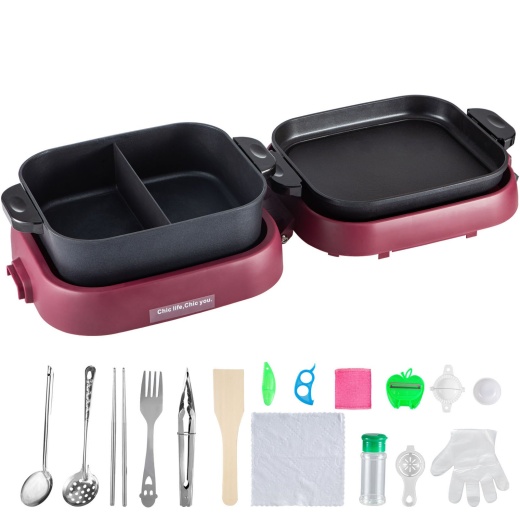 Vevor 2 In 1 Electric BBQ Pan Grill Hot Pot