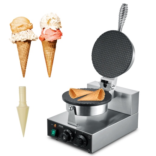 Vevor Electric Ice Cream Cone Maker Commercial Waffle Cone Egg Roll 1230w