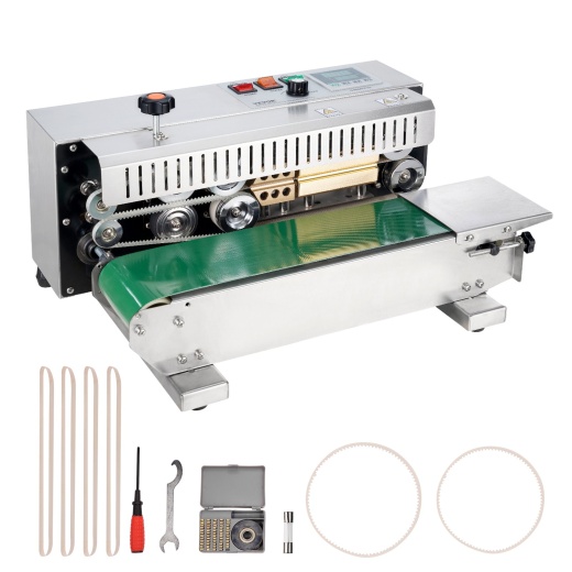 Vevor Continuous Bag Band Sealing Machine Horizontal Band Sealer Stainless Steel